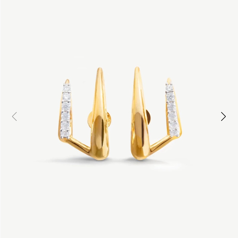 Missoma NEW LARGE CLAW PAVE DOUBLE STUD EARRINGS - Picture 1 of 9
